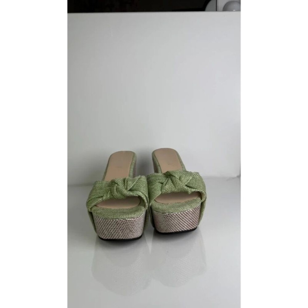 🔥👠Green Knotted Platform Slide Sandals